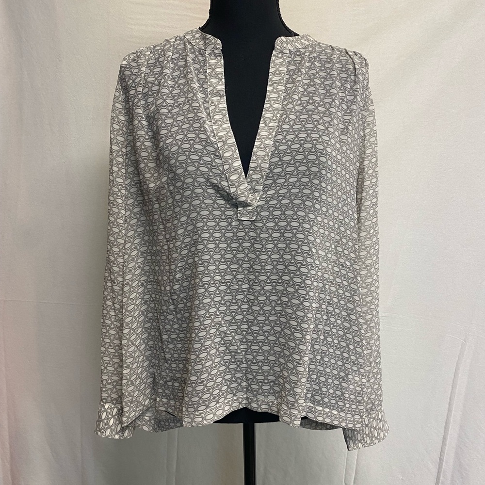 Women’s Sheer Long Sleeved Gray Shirt - Picture 2 of 7